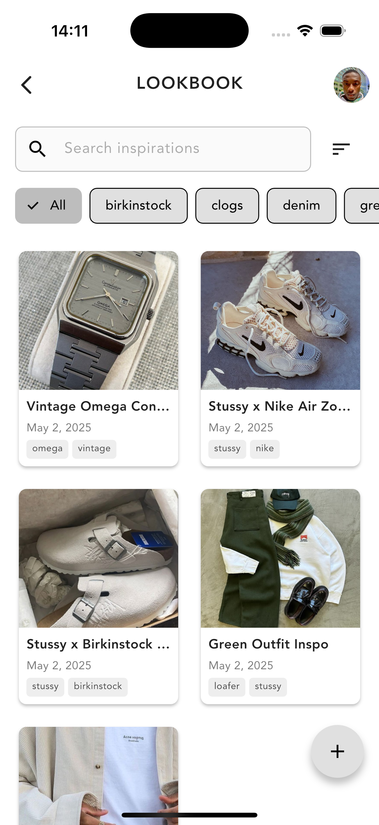 Lookbook inspiration grid in Drobe